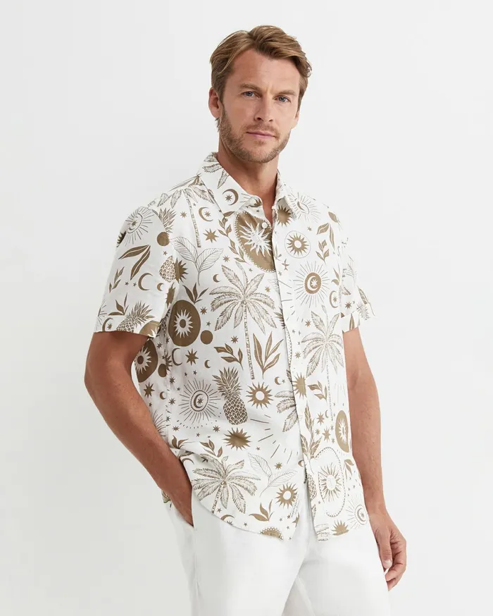 Sportscraft Byron Short Sleeve Shirt Barley Men Shirts
