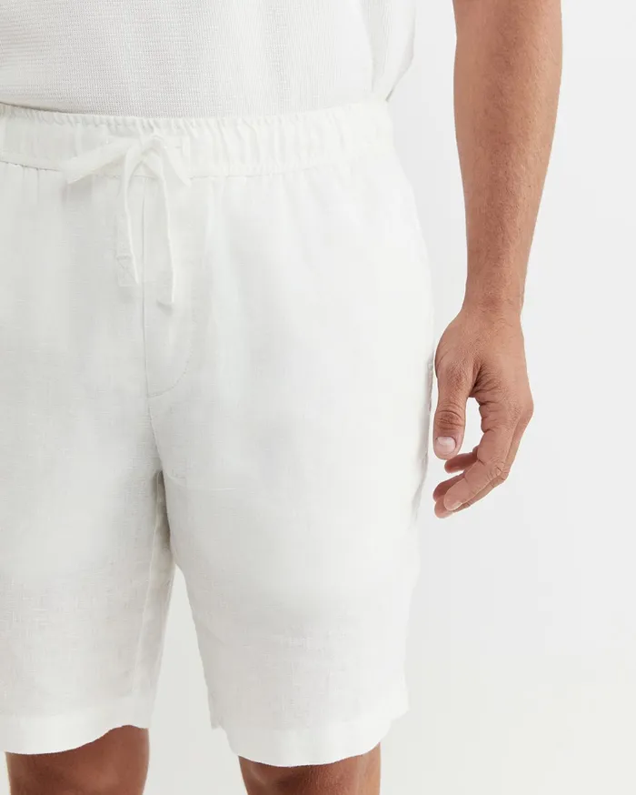 Sportscraft Caffery Linen Short White Men Shorts