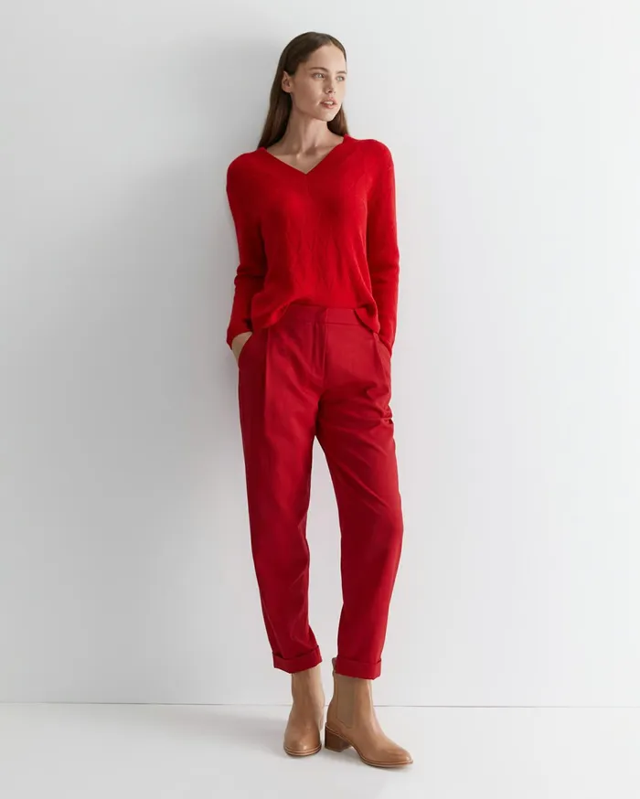 Sportscraft Cass Diamond Cable Sweater Red Women Knits and Cardigans