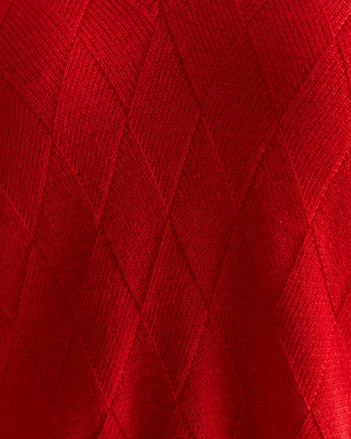 Sportscraft Cass Diamond Cable Sweater Red Women Knits and Cardigans