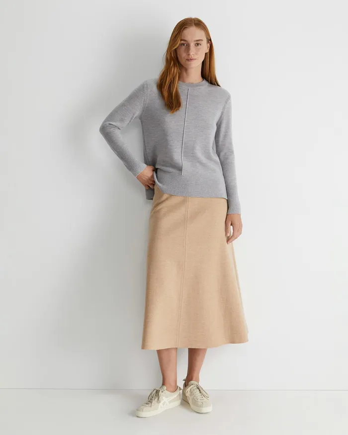 Sportscraft Cass Merino Wool Knit Silver Melange Women Knits and Cardigans