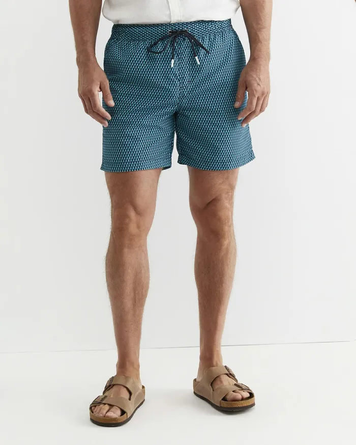 Sportscraft Chester Swim Short Navy Multi Men Swimwear