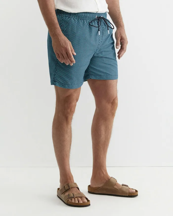Sportscraft Chester Swim Short Navy Multi Men Swimwear
