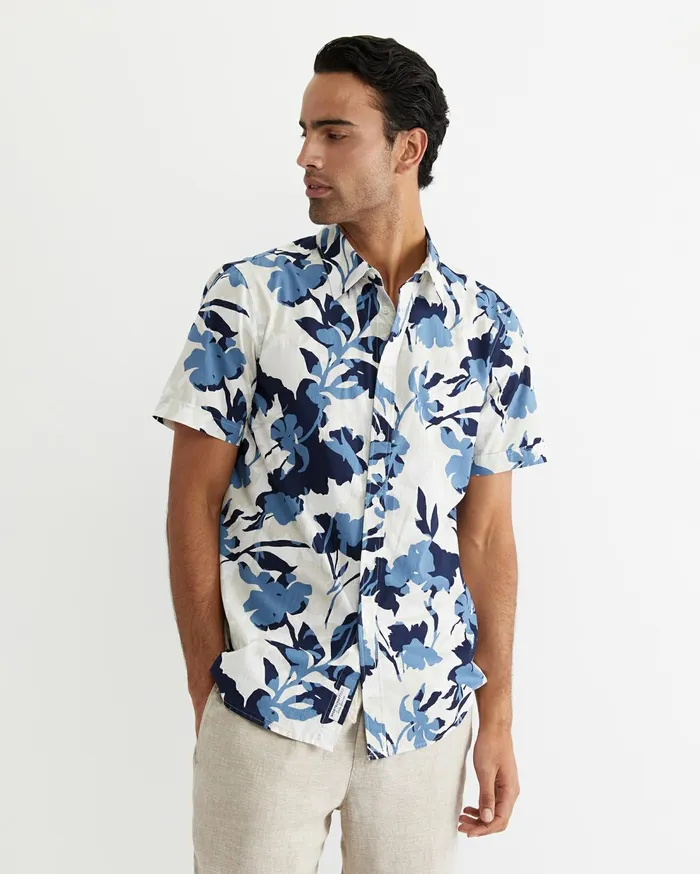 Sportscraft Dyer Short Sleeve Shirt Blue Multi Men Shirts