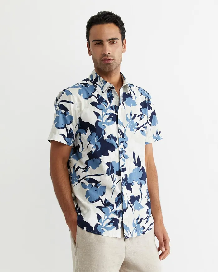 Sportscraft Dyer Short Sleeve Shirt Blue Multi Men Shirts