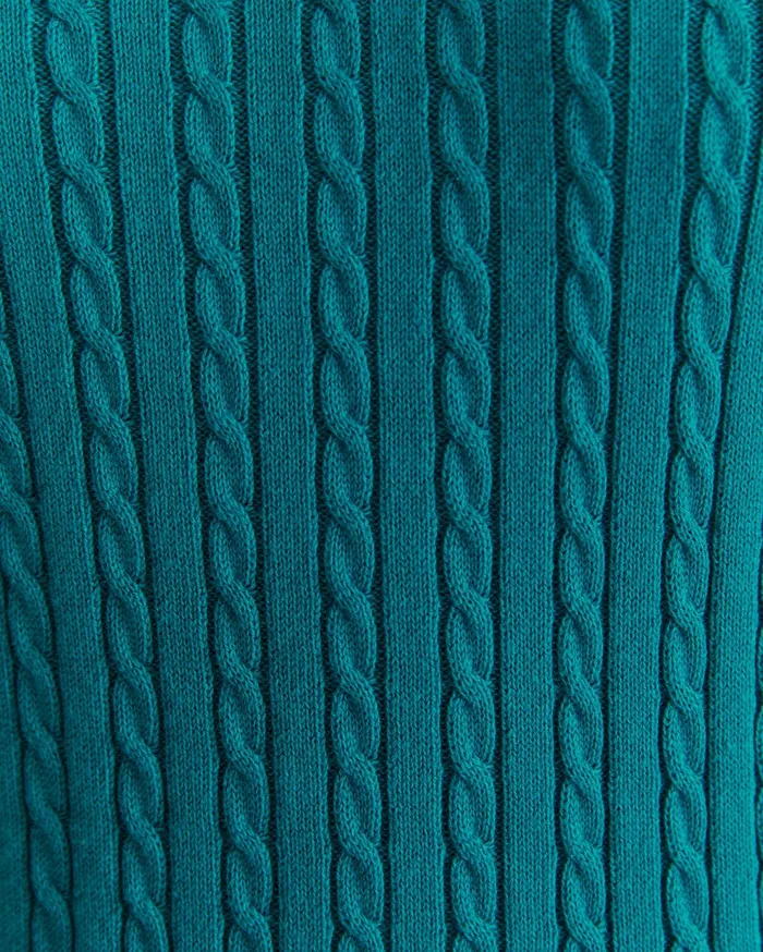 Sportscraft Elka Cable Polo Light Teal Women Tops and Tees