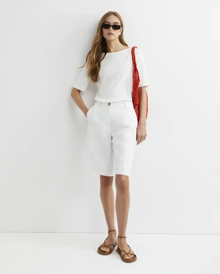 Sportscraft Heidi Boat Neck Half Sleeve Tee White Women Tops and Tees