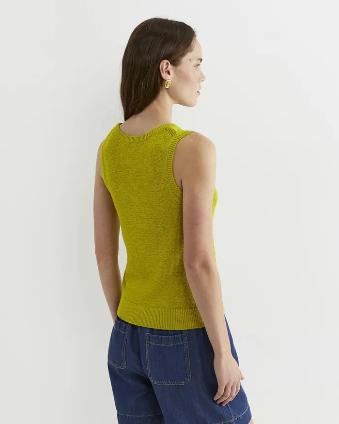 Sportscraft Josie Tape Yarn Singlet Celery Women Knits and Cardigans