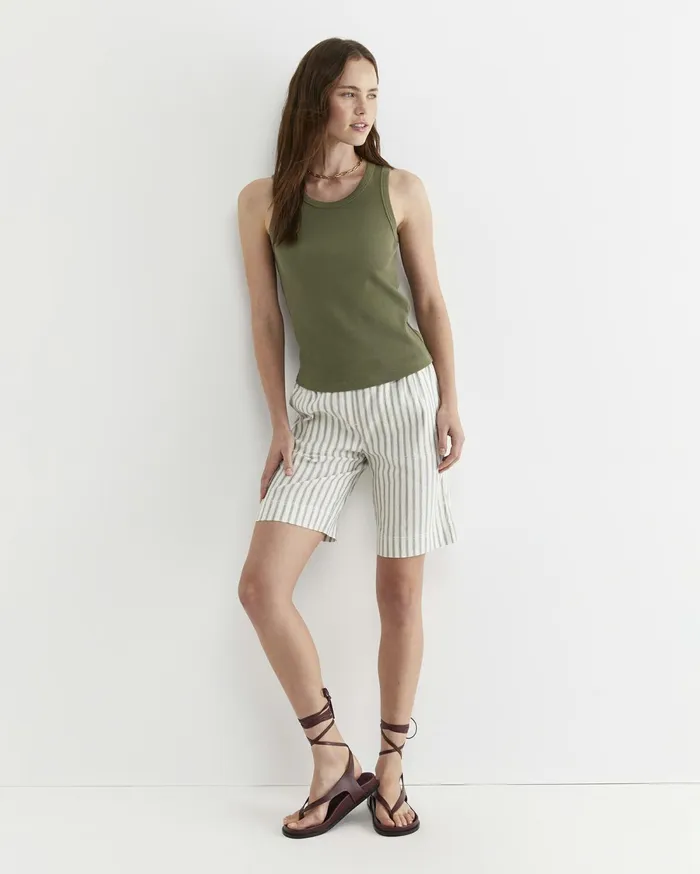 Sportscraft Julia Rib Tank Khaki Women Tops and Tees