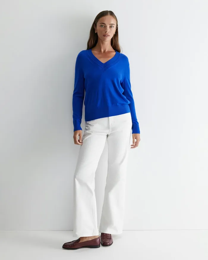 Sportscraft Laurina Vneck Sweater Cobalt Women Knits and Cardigans