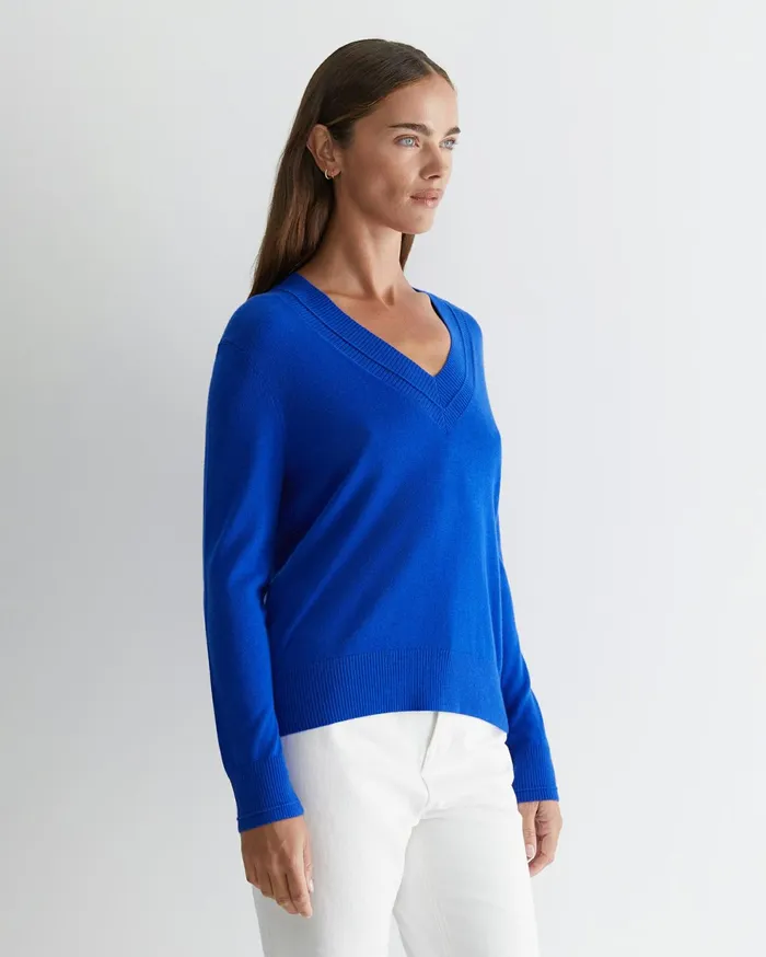 Sportscraft Laurina Vneck Sweater Cobalt Women Knits and Cardigans
