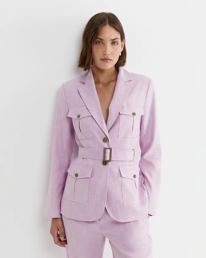 Sportscraft Lena Linen Jacket Orchid Women Blazers