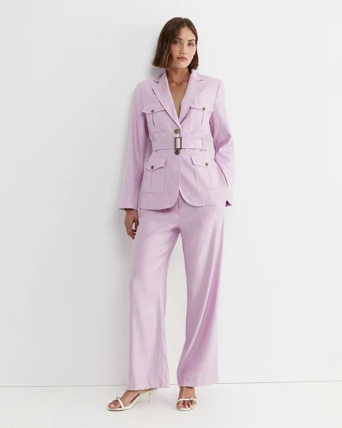 Sportscraft Lena Linen Jacket Orchid Women Blazers