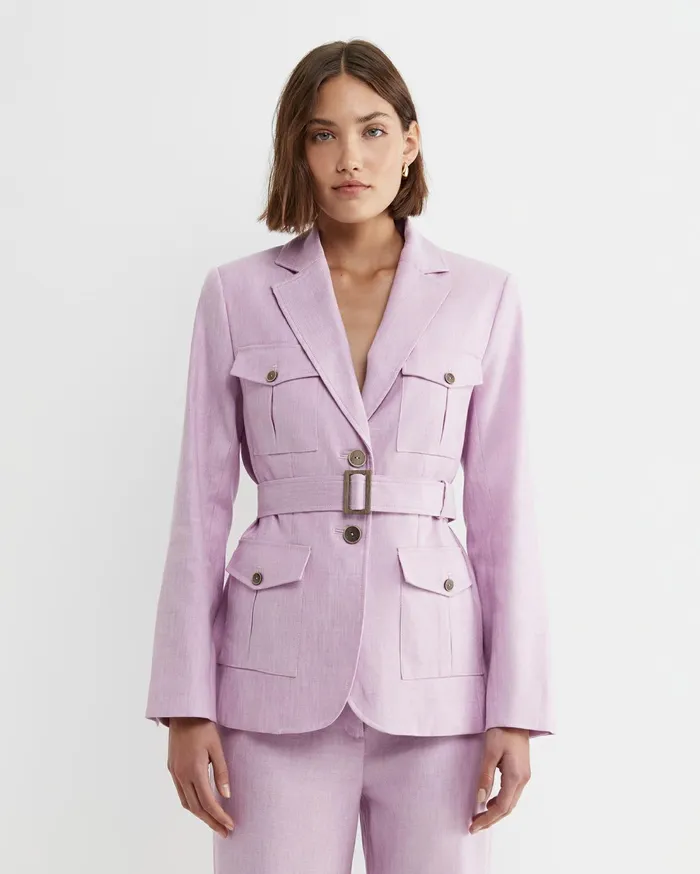 Sportscraft Lena Linen Jacket Orchid Women Blazers