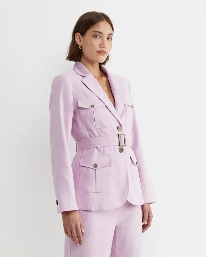 Sportscraft Lena Linen Jacket Orchid Women Blazers