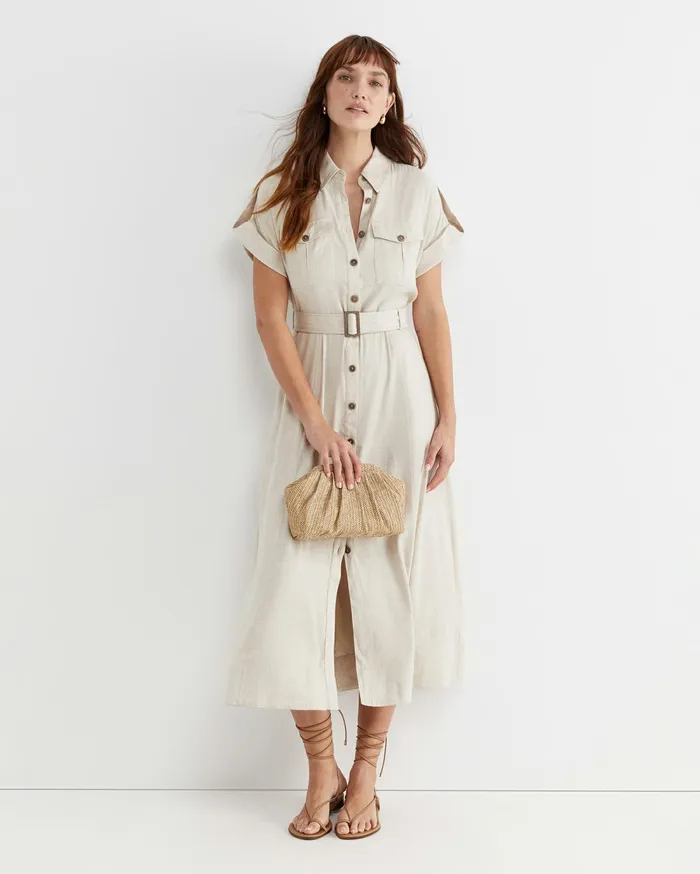 Sportscraft Lena Linen Safari Dress String Women Dresses