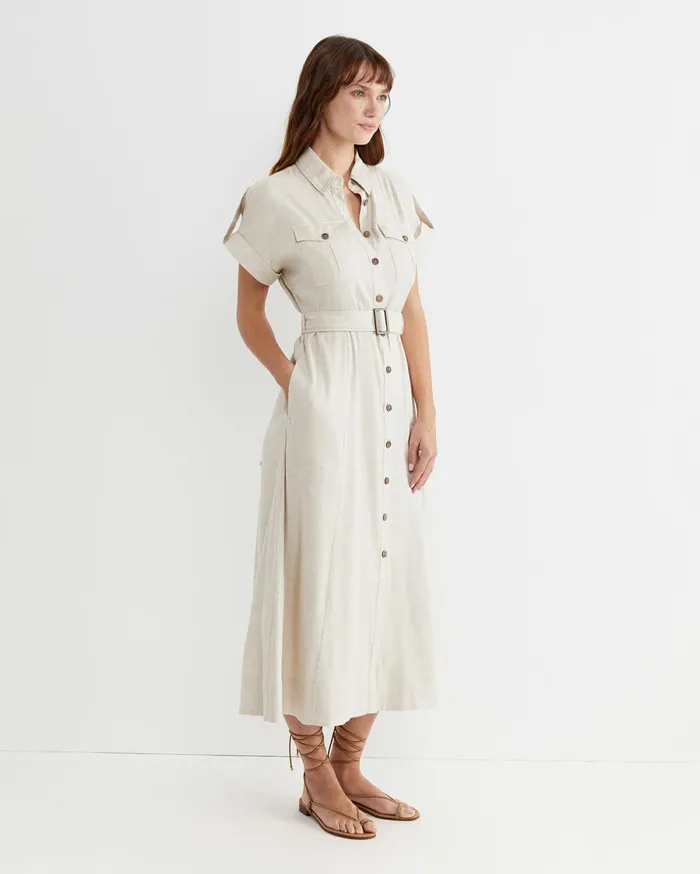 Sportscraft Lena Linen Safari Dress String Women Dresses