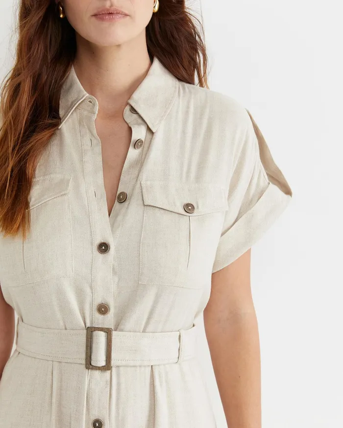 Sportscraft Lena Linen Safari Dress String Women Dresses
