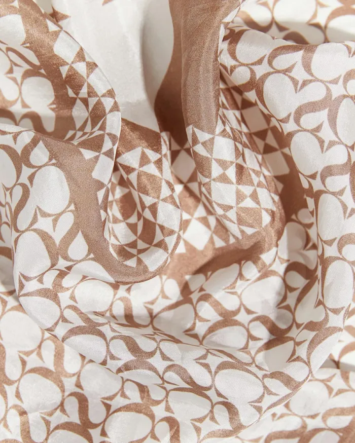 Sportscraft Logo Silk Scarf Tan Women Scarves