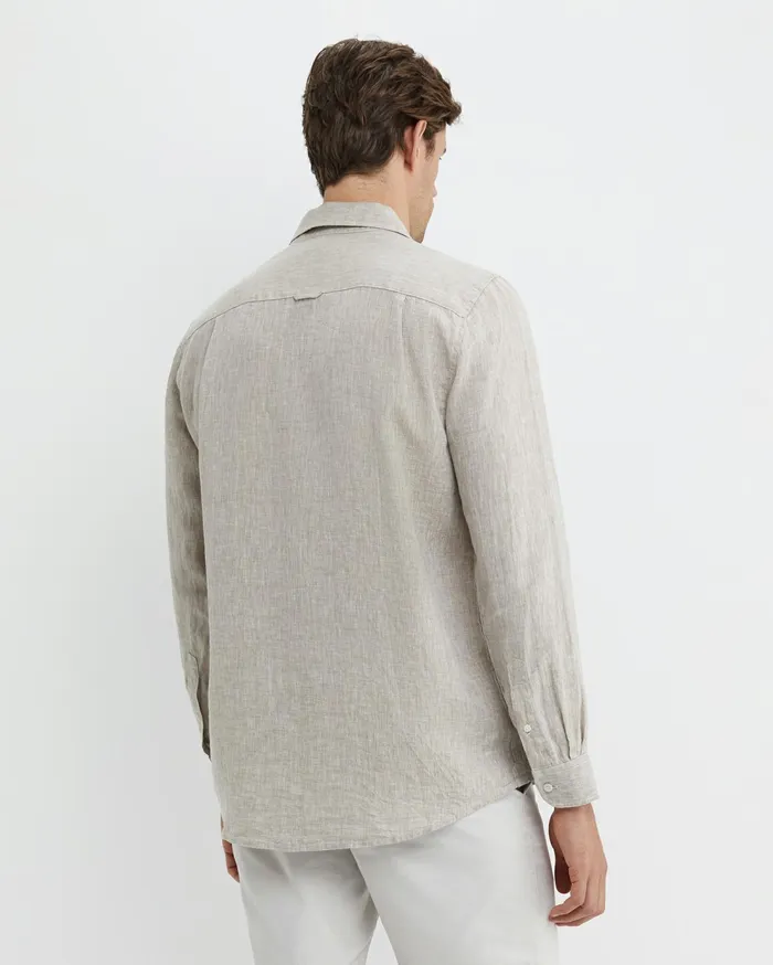 Sportscraft Long Sleeve Linen Shirt Barley Men Shirts