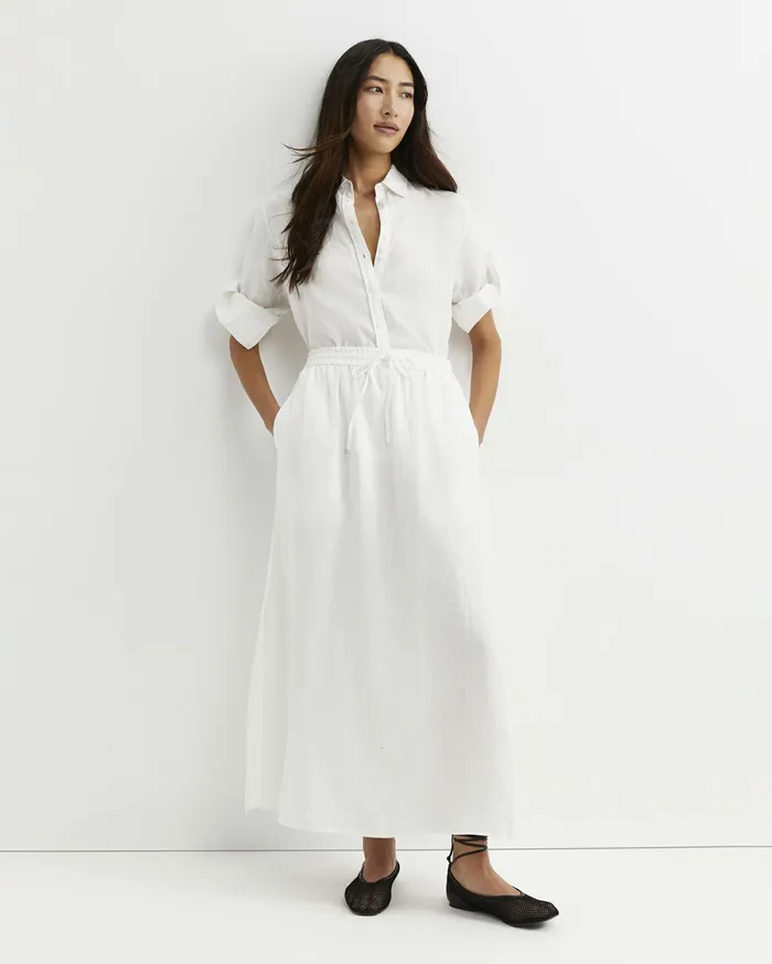 Sportscraft Lulu Linen Midi Skirt White Women Skirts