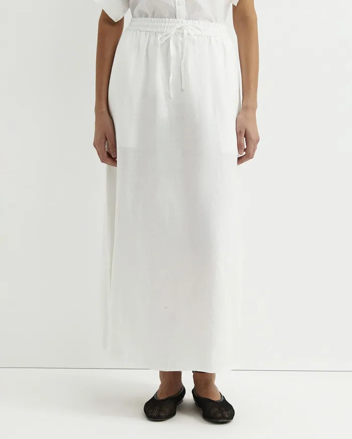 Sportscraft Lulu Linen Midi Skirt White Women Skirts