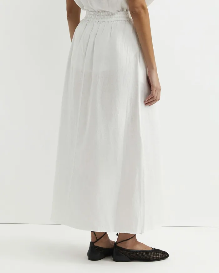 Sportscraft Lulu Linen Midi Skirt White Women Skirts