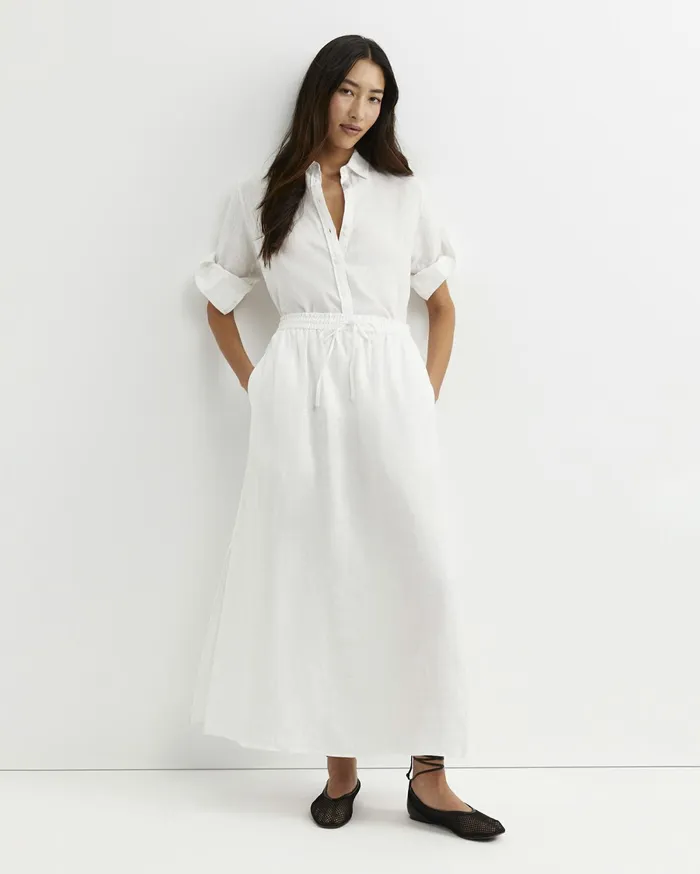 Sportscraft Lulu Linen Midi Skirt White Women Skirts