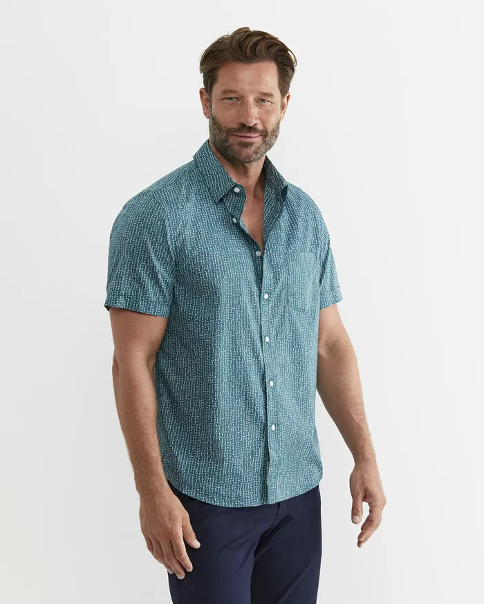 Sportscraft Marlin Short Sleeve Shirt Teal Men Shirts