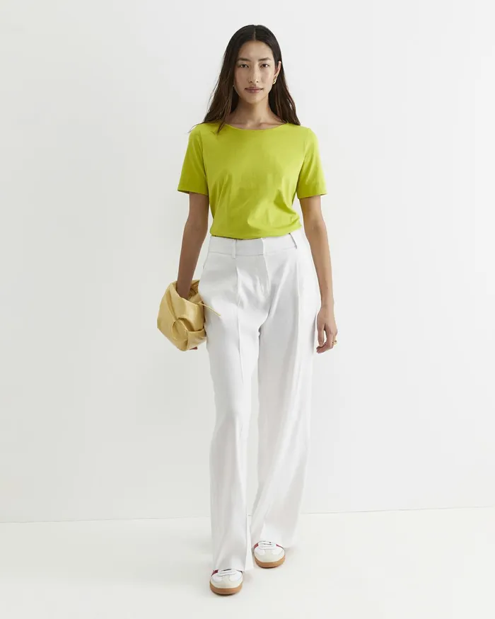 Sportscraft Mercerised Cotton Tee Celery Women Tops and Tees