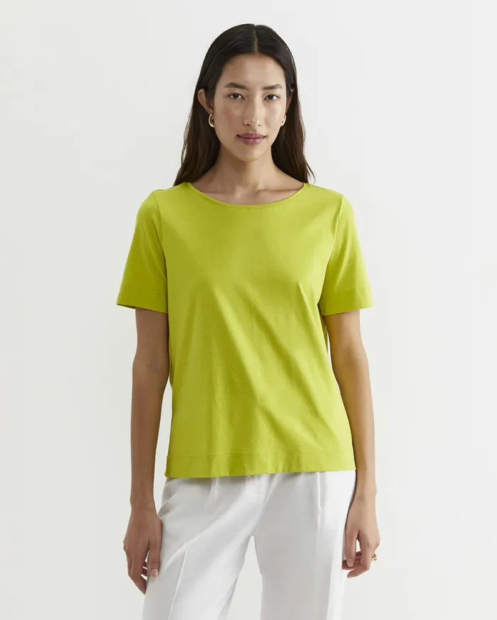 Sportscraft Mercerised Cotton Tee Celery Women Tops and Tees