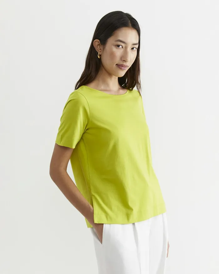 Sportscraft Mercerised Cotton Tee Celery Women Tops and Tees