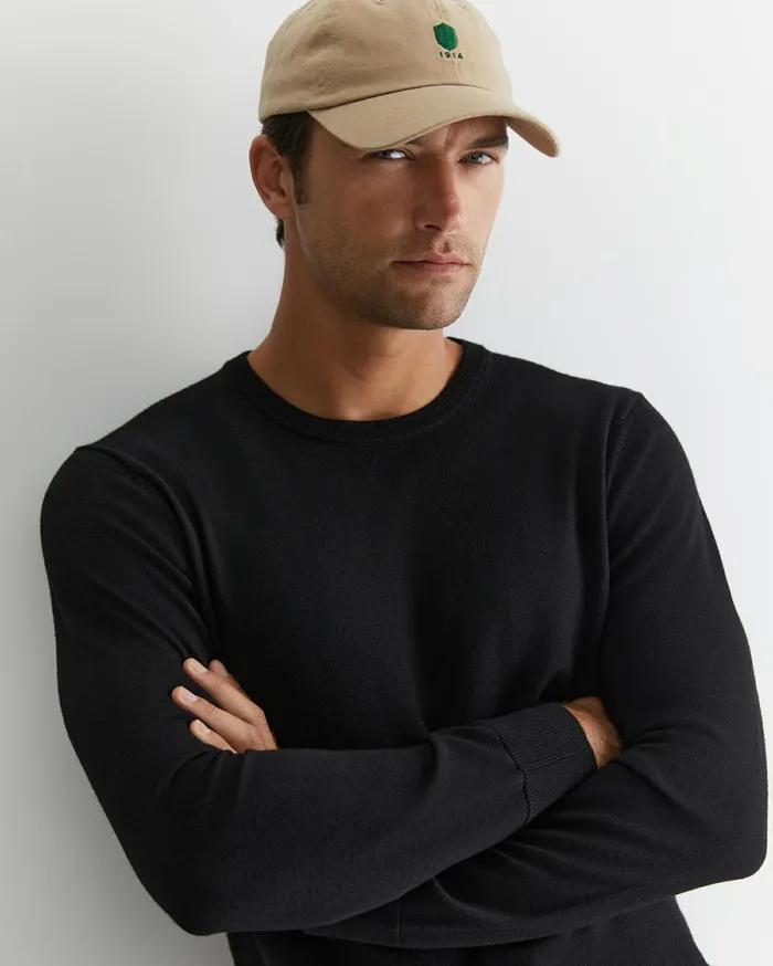 Sportscraft Merino Crew Neck Knit Black Men Knitwear