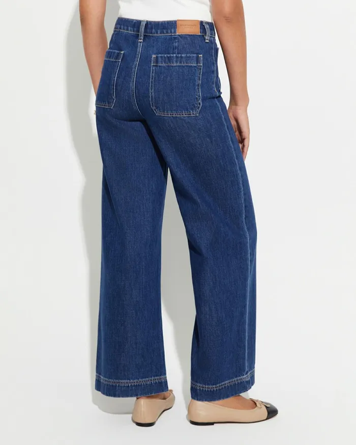 Sportscraft Nili Wide Leg Jean Blue Wash Women Pants