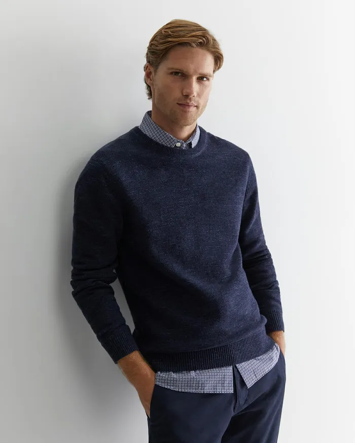 Sportscraft Oliver Crew Neck Knit Navy Men Knitwear