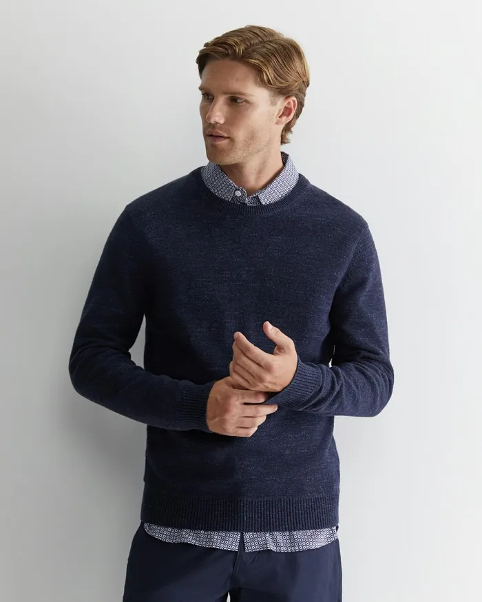 Sportscraft Oliver Crew Neck Knit Navy Men Knitwear