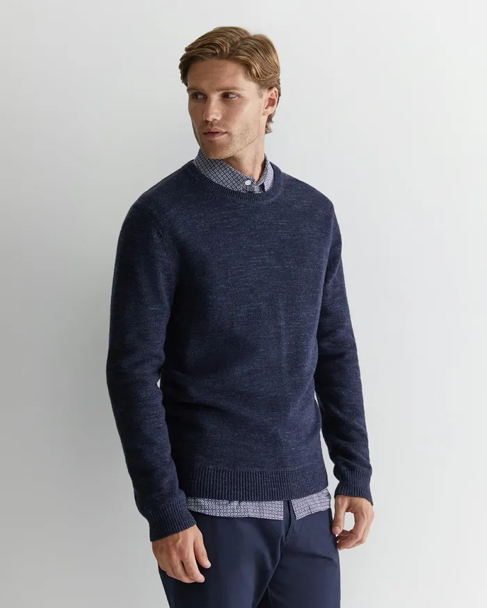 Sportscraft Oliver Crew Neck Knit Navy Men Knitwear