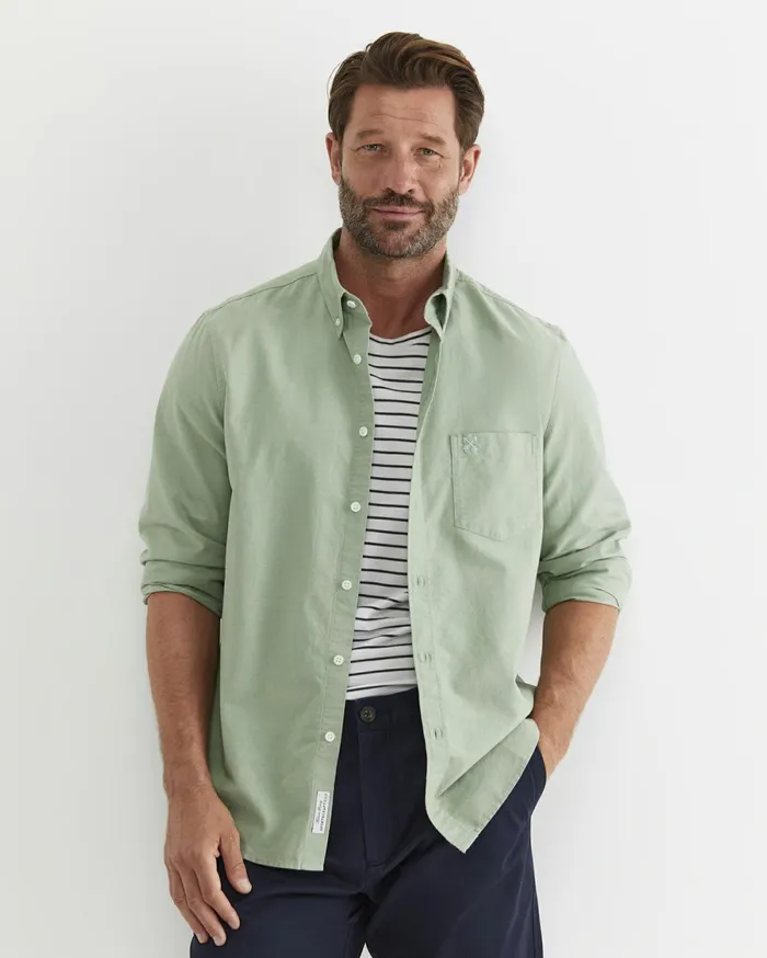 Sportscraft Oxford Long Sleeve Shirt Vine Men Shirts