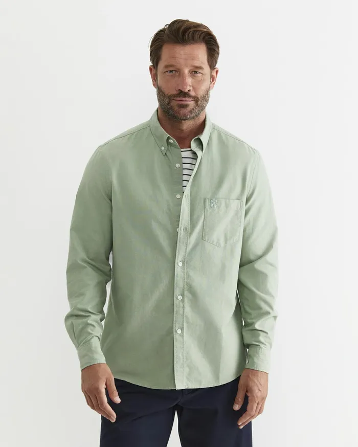 Sportscraft Oxford Long Sleeve Shirt Vine Men Shirts