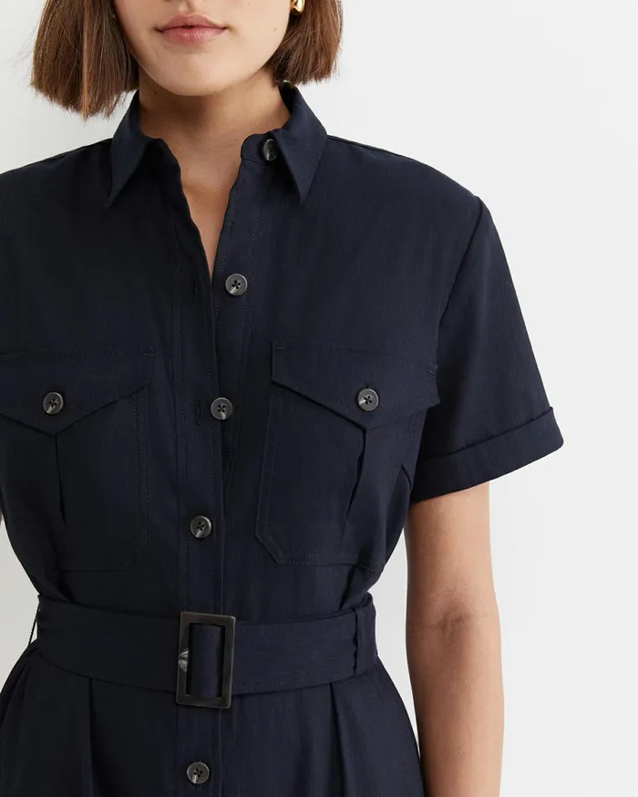 Sportscraft Rosa Belted Shirt Dress Classic Navy Women Dresses