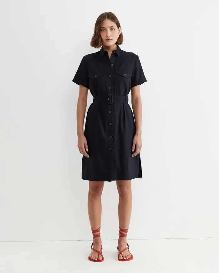 Sportscraft Rosa Belted Shirt Dress Classic Navy Women Dresses