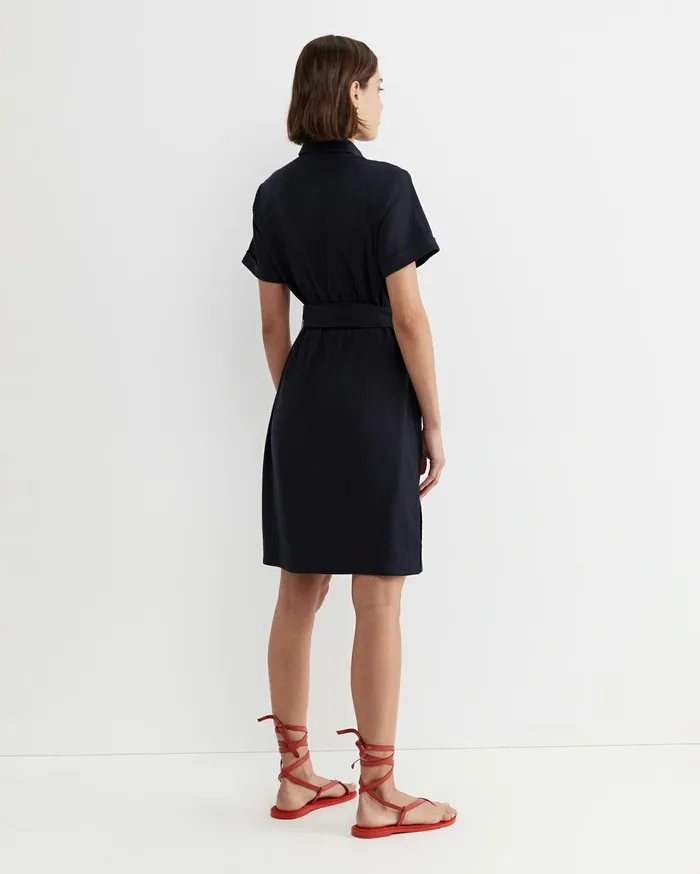 Sportscraft Rosa Belted Shirt Dress Classic Navy Women Dresses