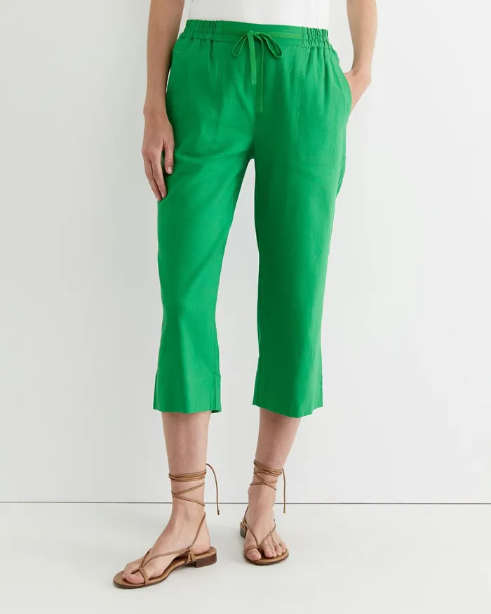 Sportscraft Rosa Crop Linen Pant Fern Women Pants