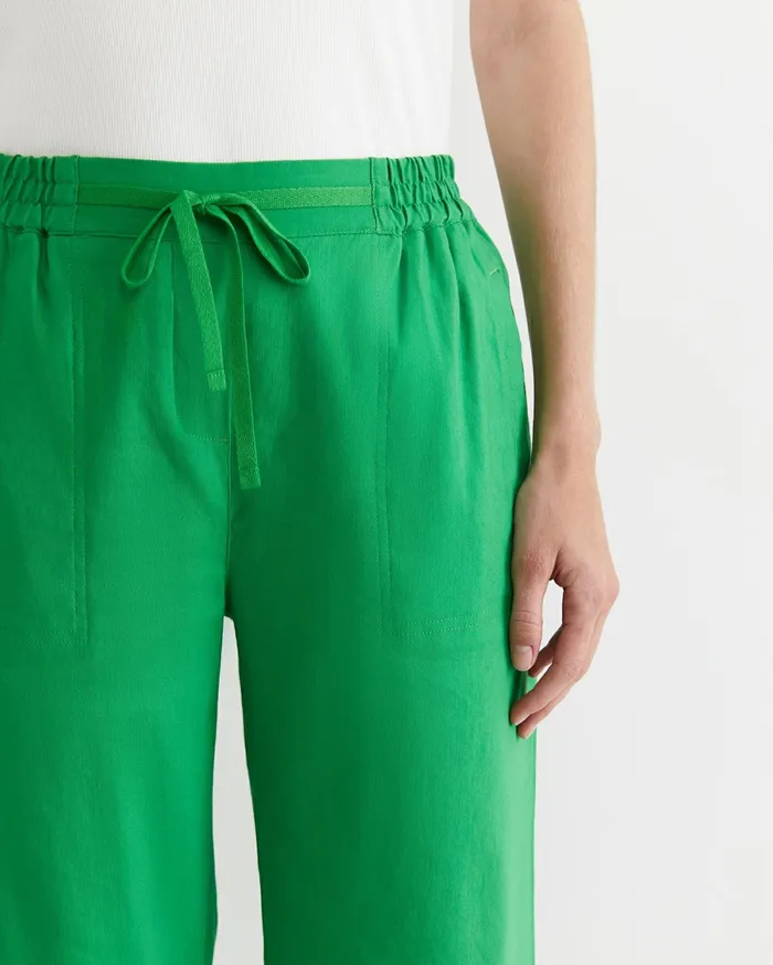 Sportscraft Rosa Crop Linen Pant Fern Women Pants
