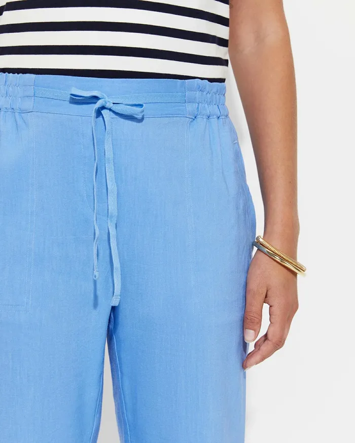 Sportscraft Rosa Crop Linen Pant Moroccan Blue Women Pants