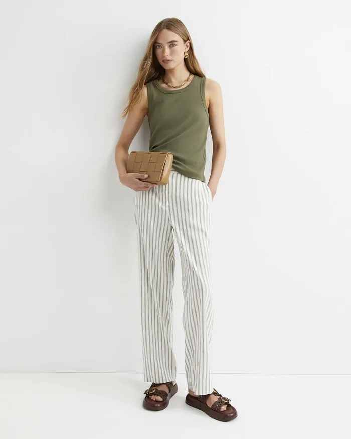 Sportscraft Rosa Wide Leg Linen Pant Whitekhaki Women Pants