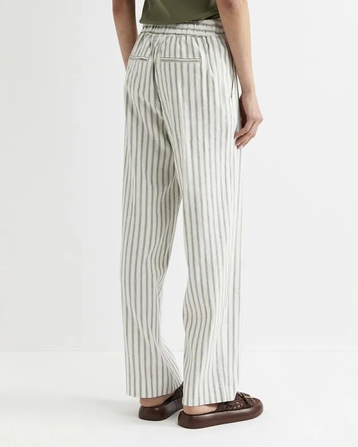 Sportscraft Rosa Wide Leg Linen Pant Whitekhaki Women Pants