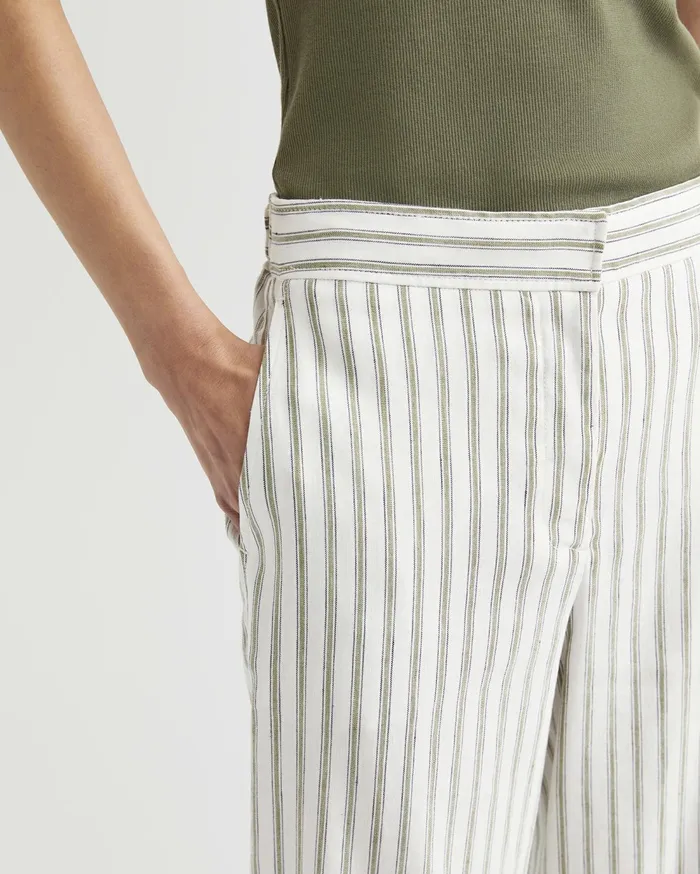 Sportscraft Rosa Wide Leg Linen Pant Whitekhaki Women Pants