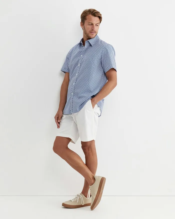 Sportscraft Russel Short Sleeve Shirt Whitemulti Men Shirts