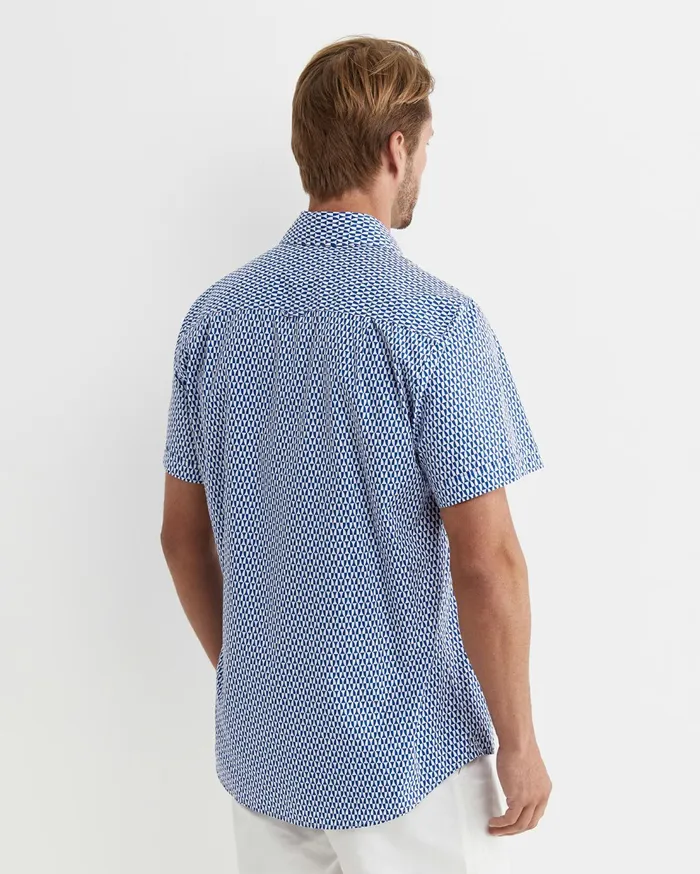 Sportscraft Russel Short Sleeve Shirt Whitemulti Men Shirts